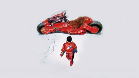 Kaneda approaching his bike