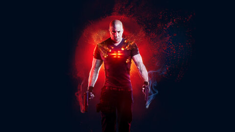 Vin Diesel being all bloodshot and badass