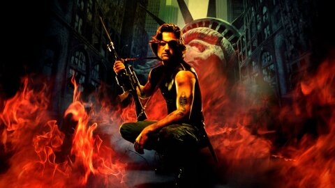 Snake Plissken crouching like a total badass