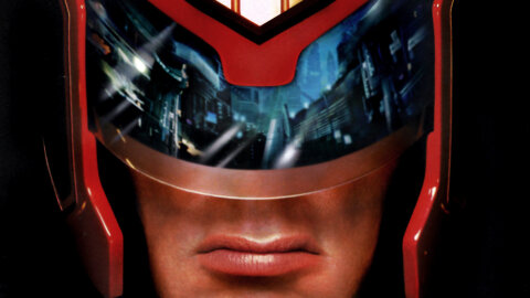 Grumpy-Gus Judge Dredd stallone close-up movie backdrop