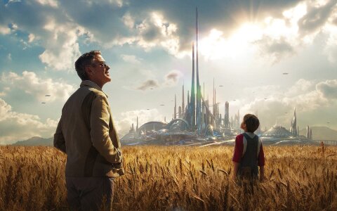 Tomorrowland corn field city movie backdrop